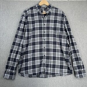 Johnnie O Shirt Mens Large Blue White Plaid Long Sleeve Button Up Tomkins Wake